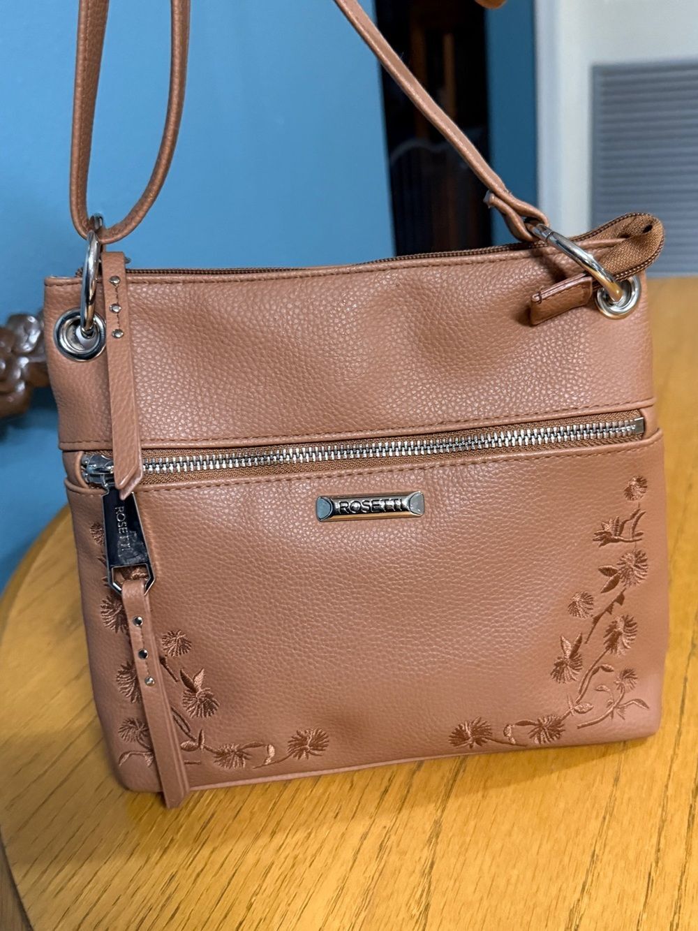 Rosetti Bodhi Floral Embroidered Faux Leather Crossbody Bag